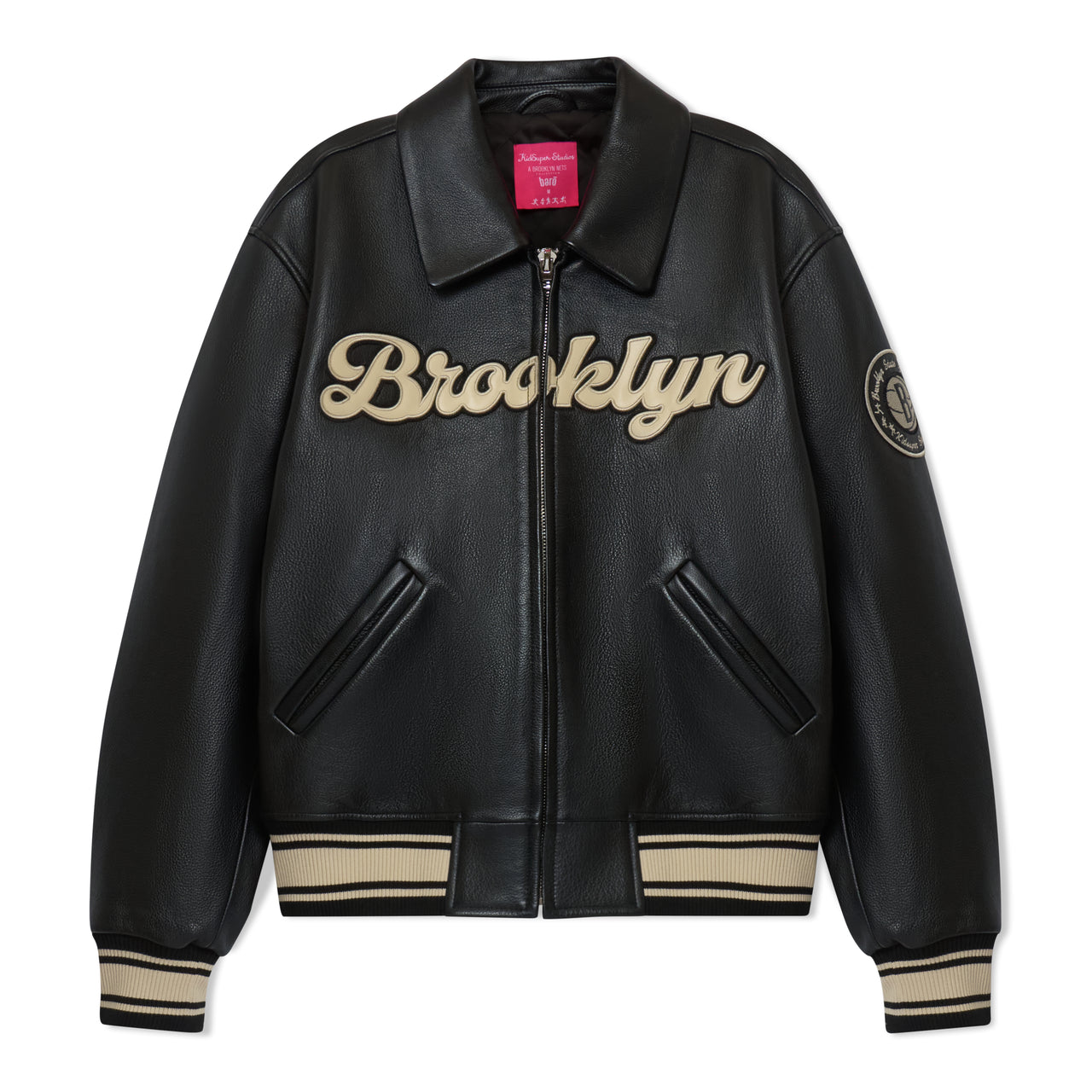 Bero X KidSuper Leather Varsity Jacket [BLACK]