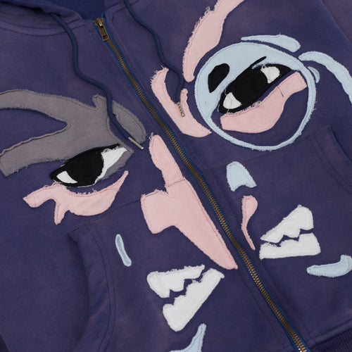 The Penguin Face Hoodie [Navy] – face detail