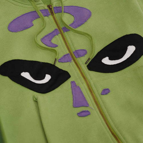 The Riddler Face Hoodie [Green] – face detail