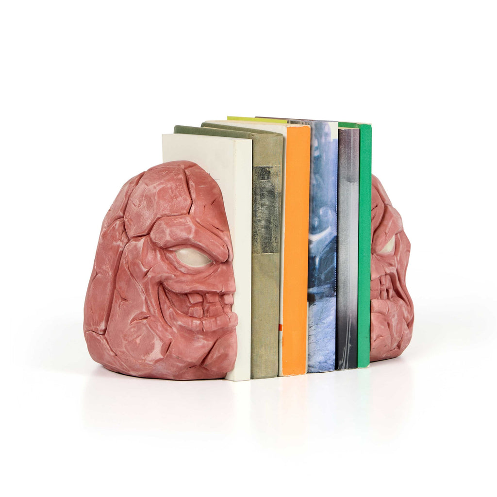 Clayface Bookends [Clay] – with books, angle