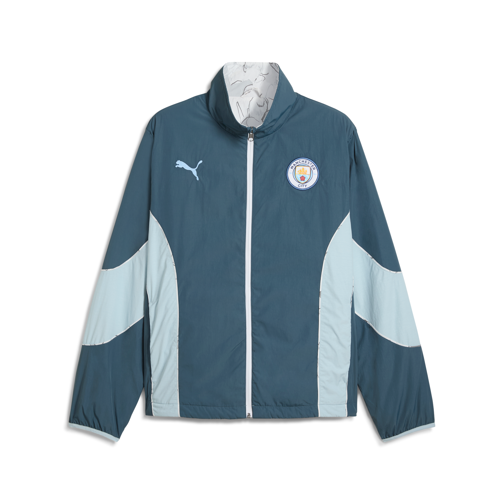 Man City FC REVERSIBLE JACKET [Gray Skies/Team Light Blue] - KidSuper