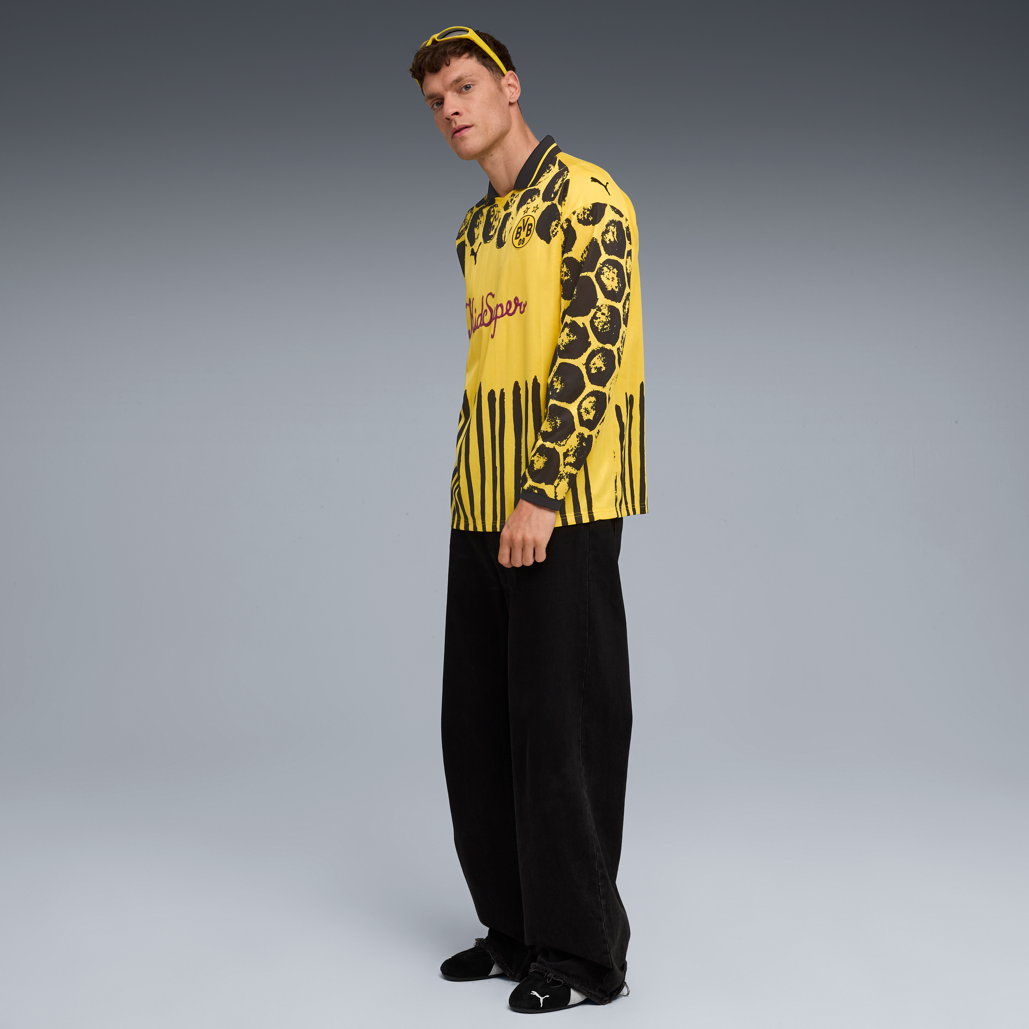 Tシャツ・カットソー Puma x Kidsuper BVB Dortmund Long Sleeve Retro Home Jersey Puma x KidSuper BVB LS Retro Shirt Yellow | BSTN Store