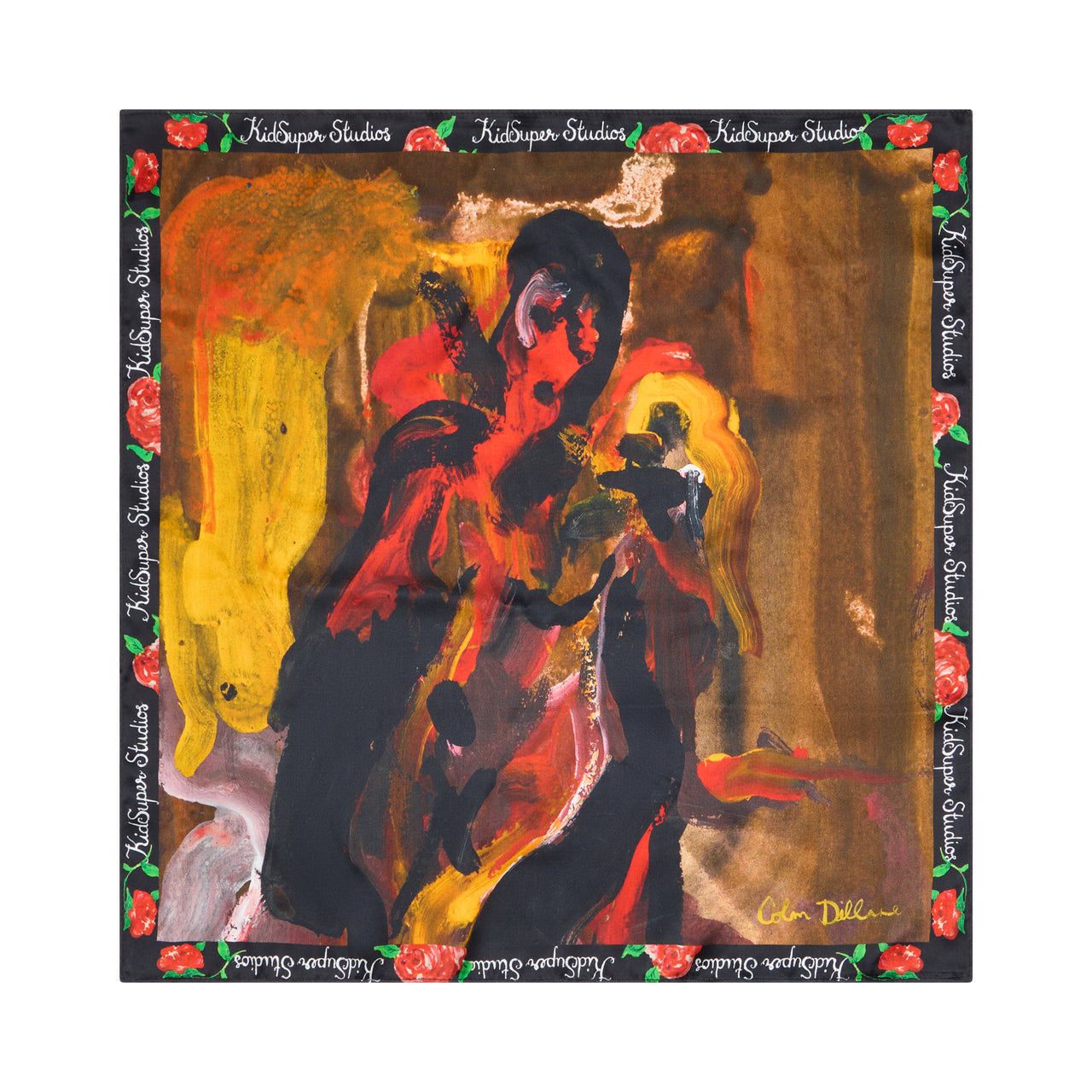 Women Figure Oil Painting Silk Scarf [Multi]