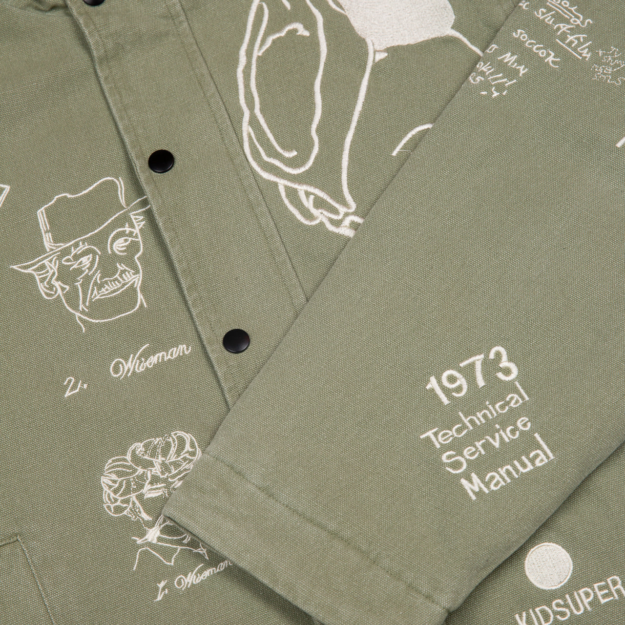 Embroidered Canvas Zip Jacket [Olive] KidSuper