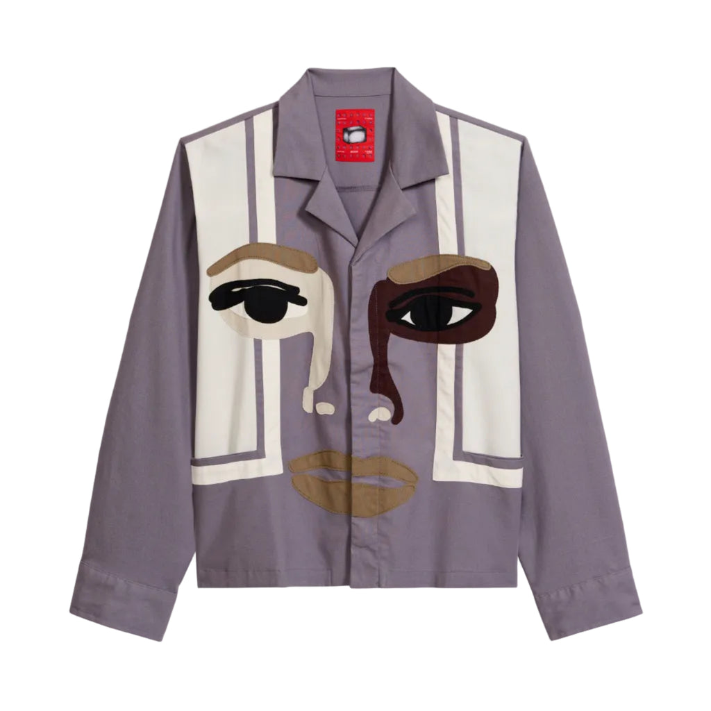 Face Camp Collar Button Up Longsleve [Plum]