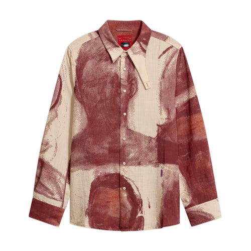Face Sketches Storm Flap Button Up [Red]