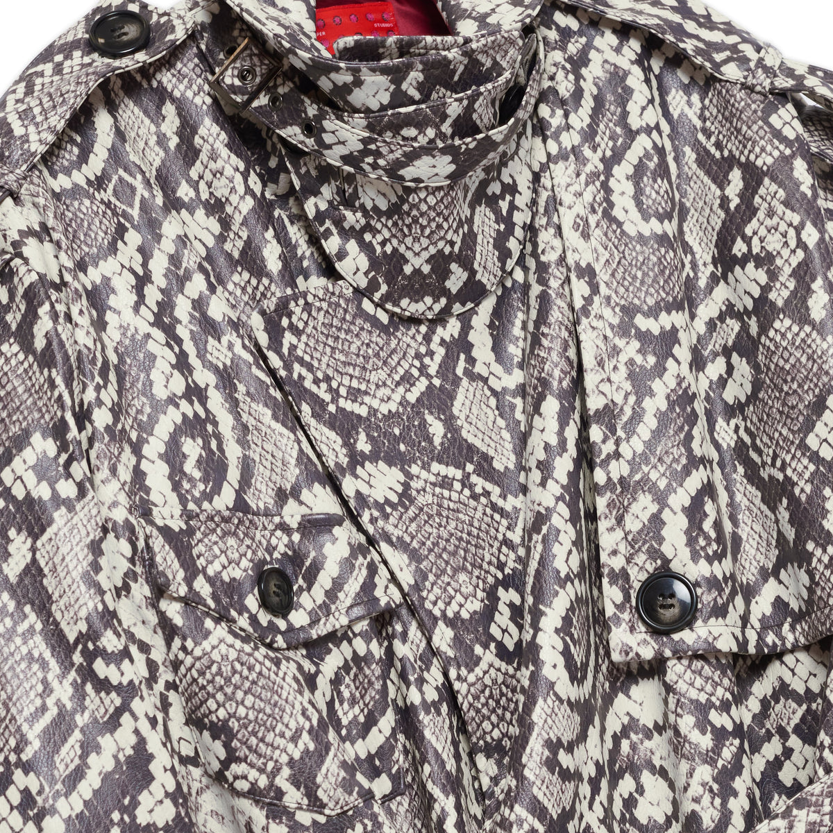 Printed KS Snakeskin Trench [Black/White]