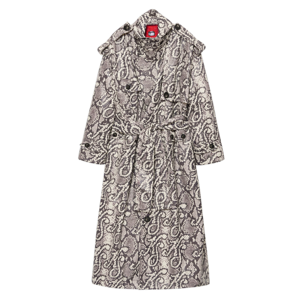 Printed KS Snakeskin Trench [Black/White]