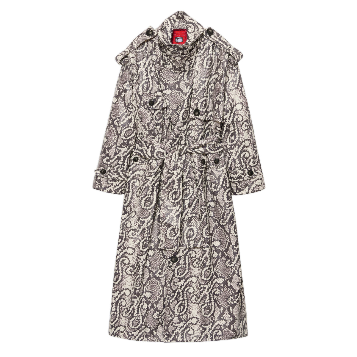 Printed KS Snakeskin Trench [Black/White]