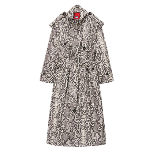 Printed KS Snakeskin Trench [Black/White]
