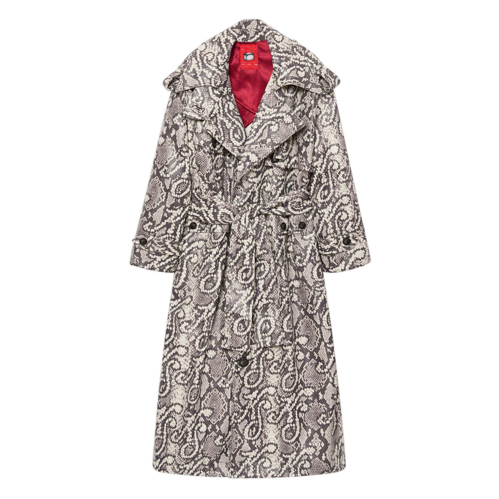 Printed KS Snakeskin Trench [Black/White]