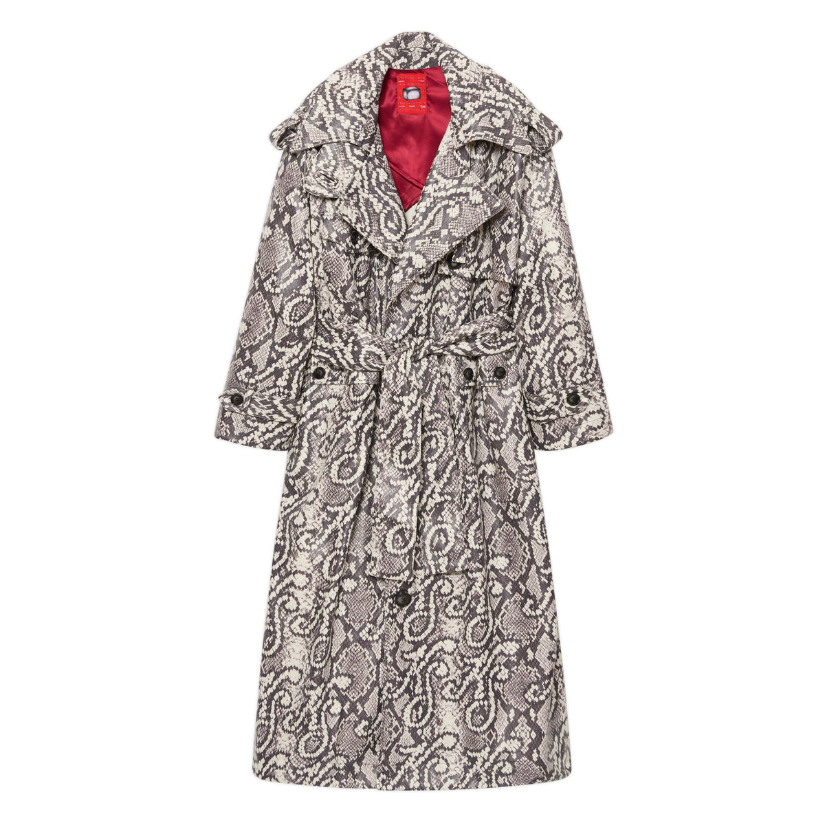 Printed KS Snakeskin Trench [Black/White]