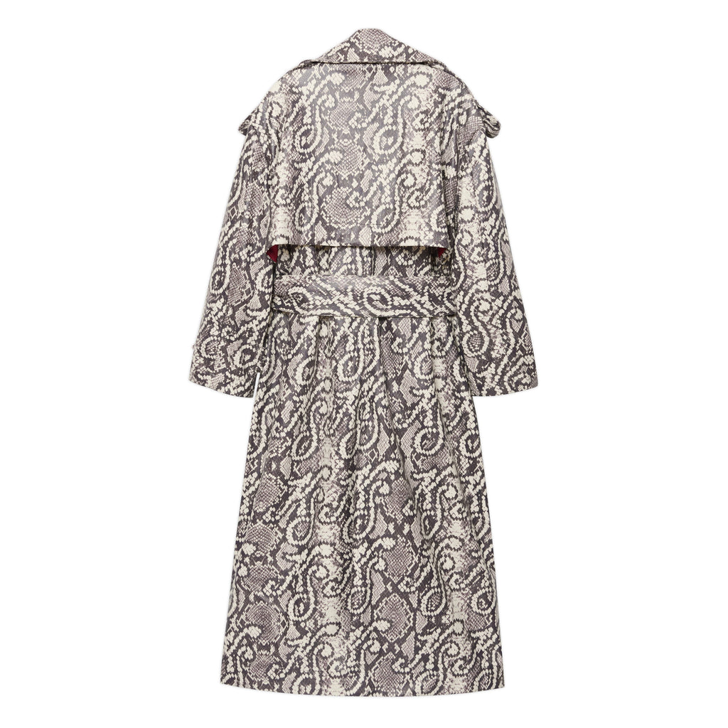 Printed KS Snakeskin Trench [Black/White]