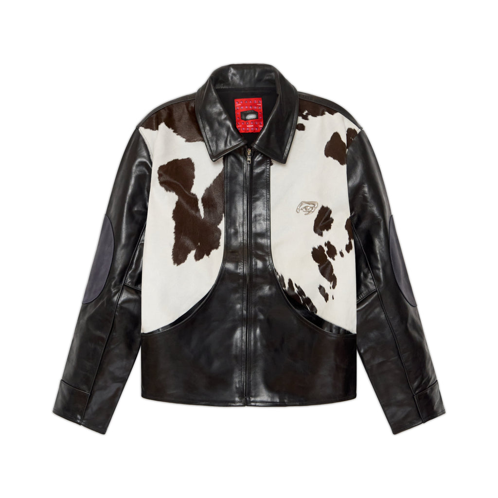 Cowhair Leather Jacket [Black]