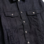 Stripe Dove Denim Jacket [Dark Blue]