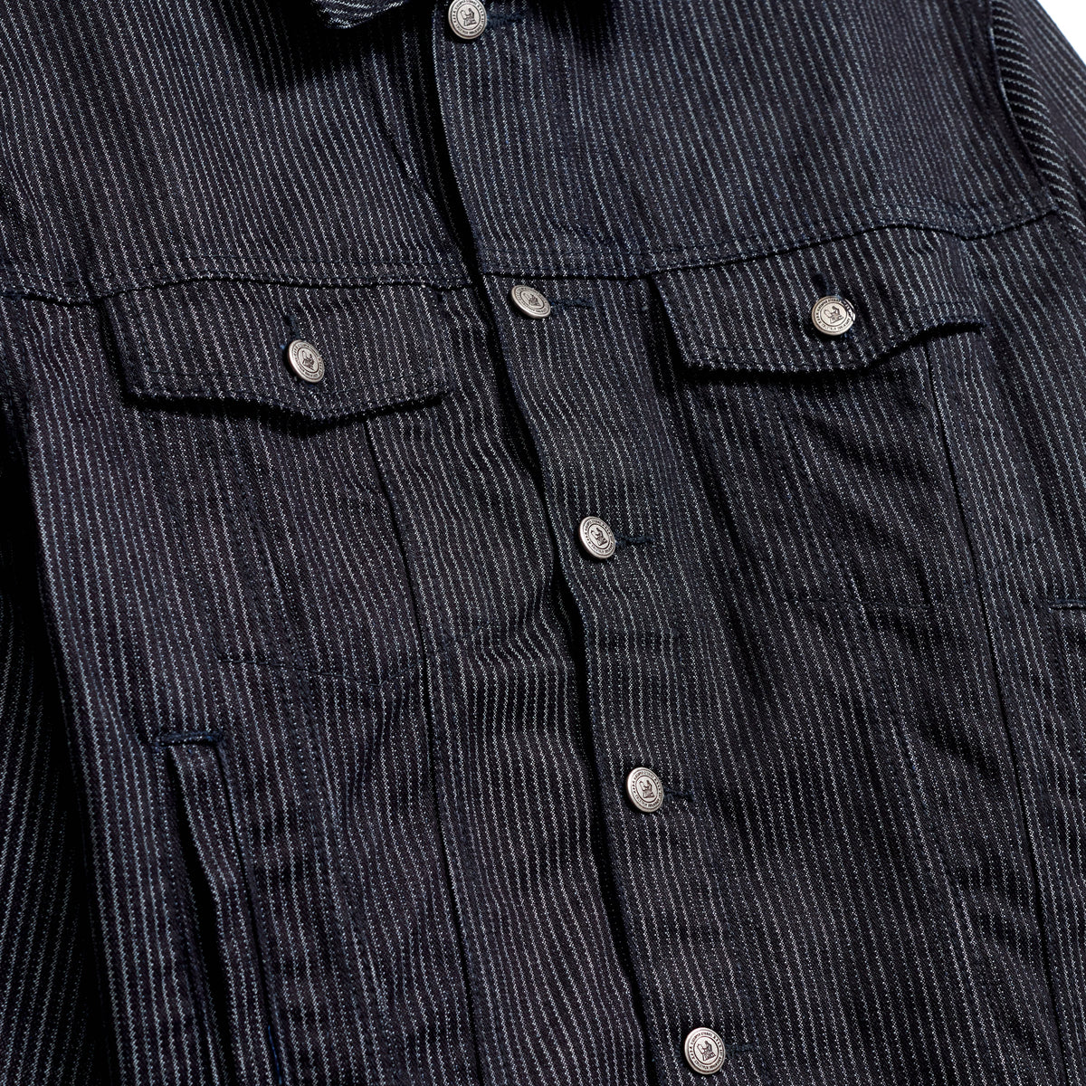 Stripe Dove Denim Jacket [Dark Blue]
