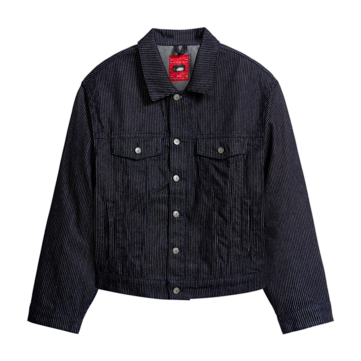 Stripe Dove Denim Jacket [Dark Blue]