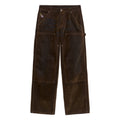 Eye Badge Washed Double Knee Flocked Pant [Brown]