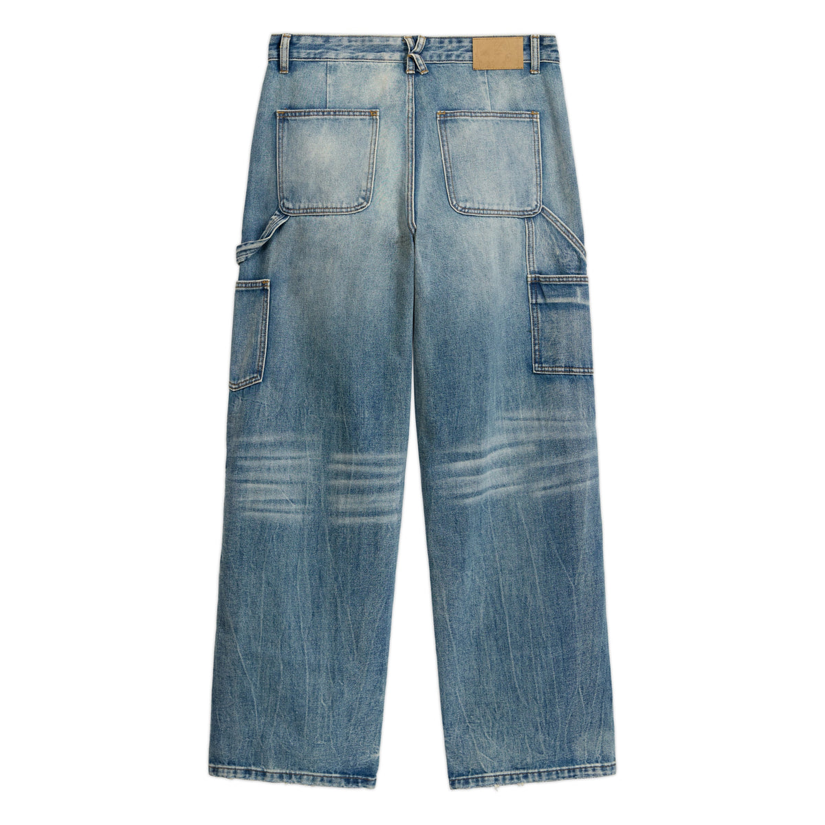 Eye Badge Washed Double Knee Pant [Washed Blue]