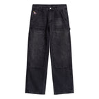 Eye Badge Washed Double Knee Pant [Black]