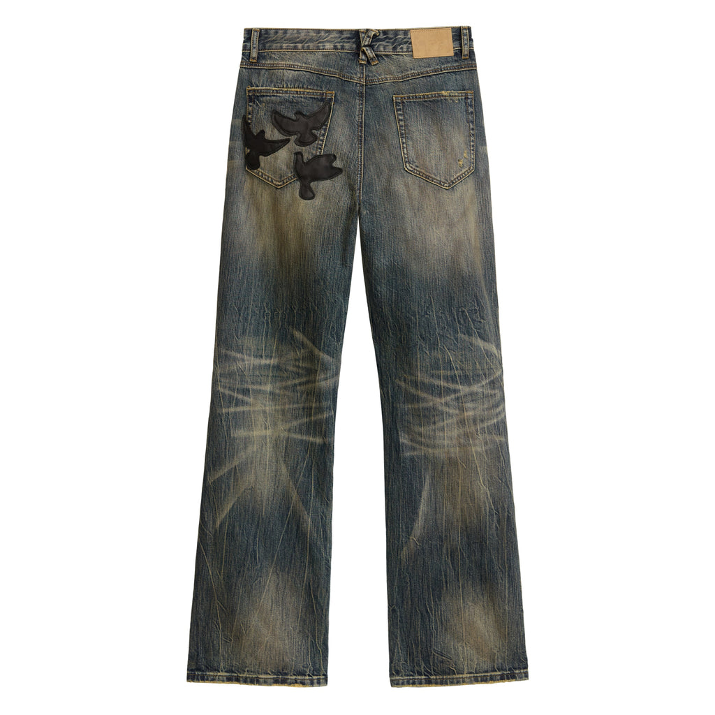 Slim Flare Dove Denim Pant [Deep Washed]