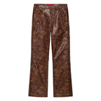Fireman Clasp Leather Pant [Brown]