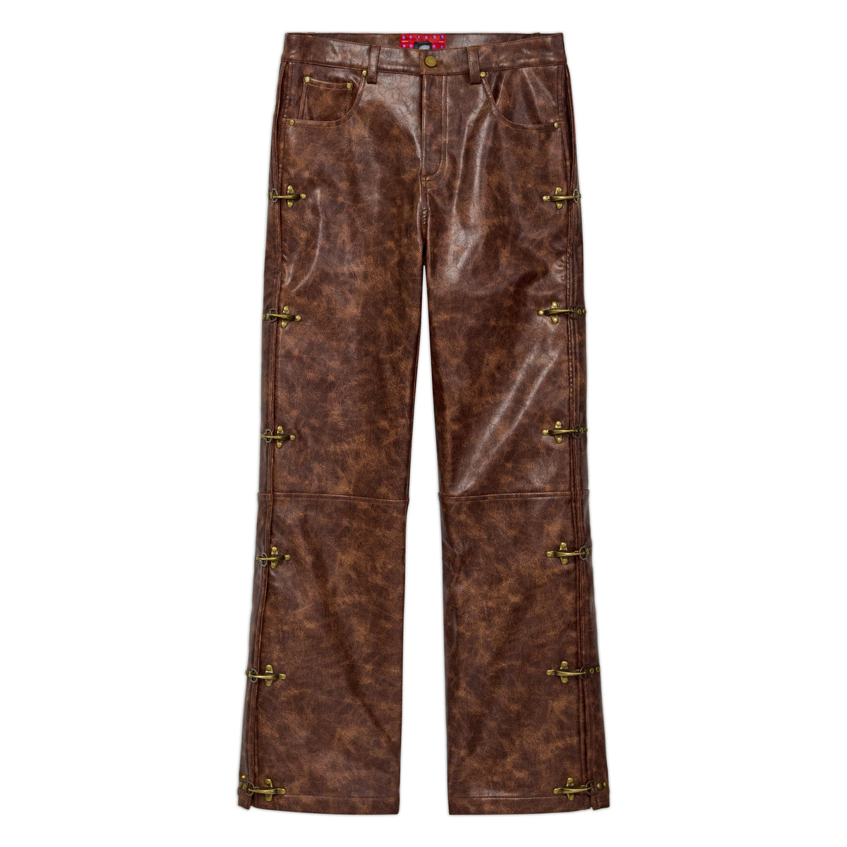 Fireman Clasp Leather Pant [Brown]
