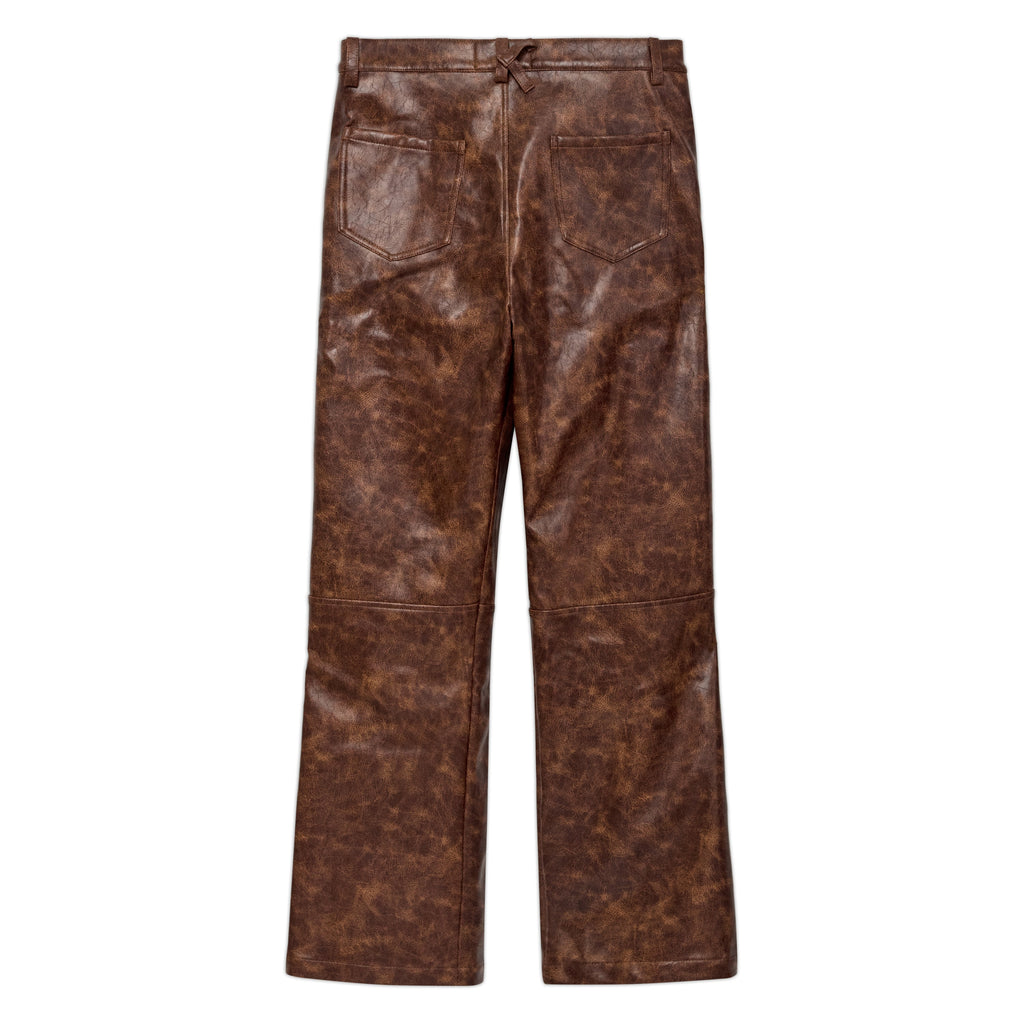 Fireman Clasp Leather Pant [Brown]