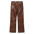 Fireman Clasp Leather Pant [Brown]
