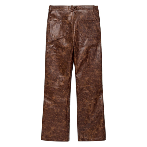 Fireman Clasp Leather Pant [Brown]