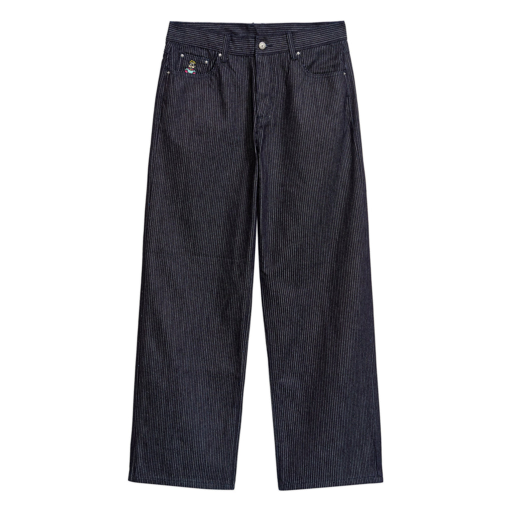 Stripe Dove Denim Pants [Dark Blue]