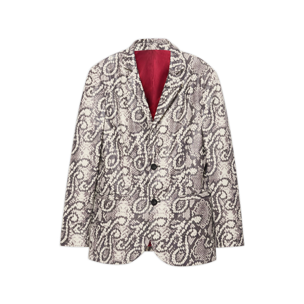 Printed Snakeskin Suit Blazer [White]