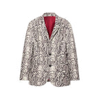 Printed Snakeskin Suit Blazer [White]