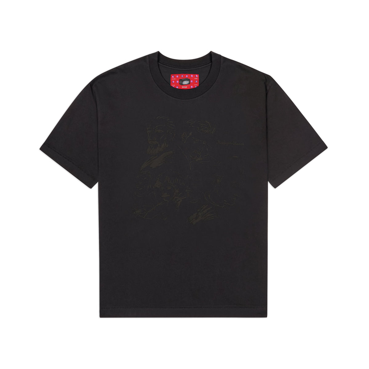 Sketched Faces Tee [Washed Black]