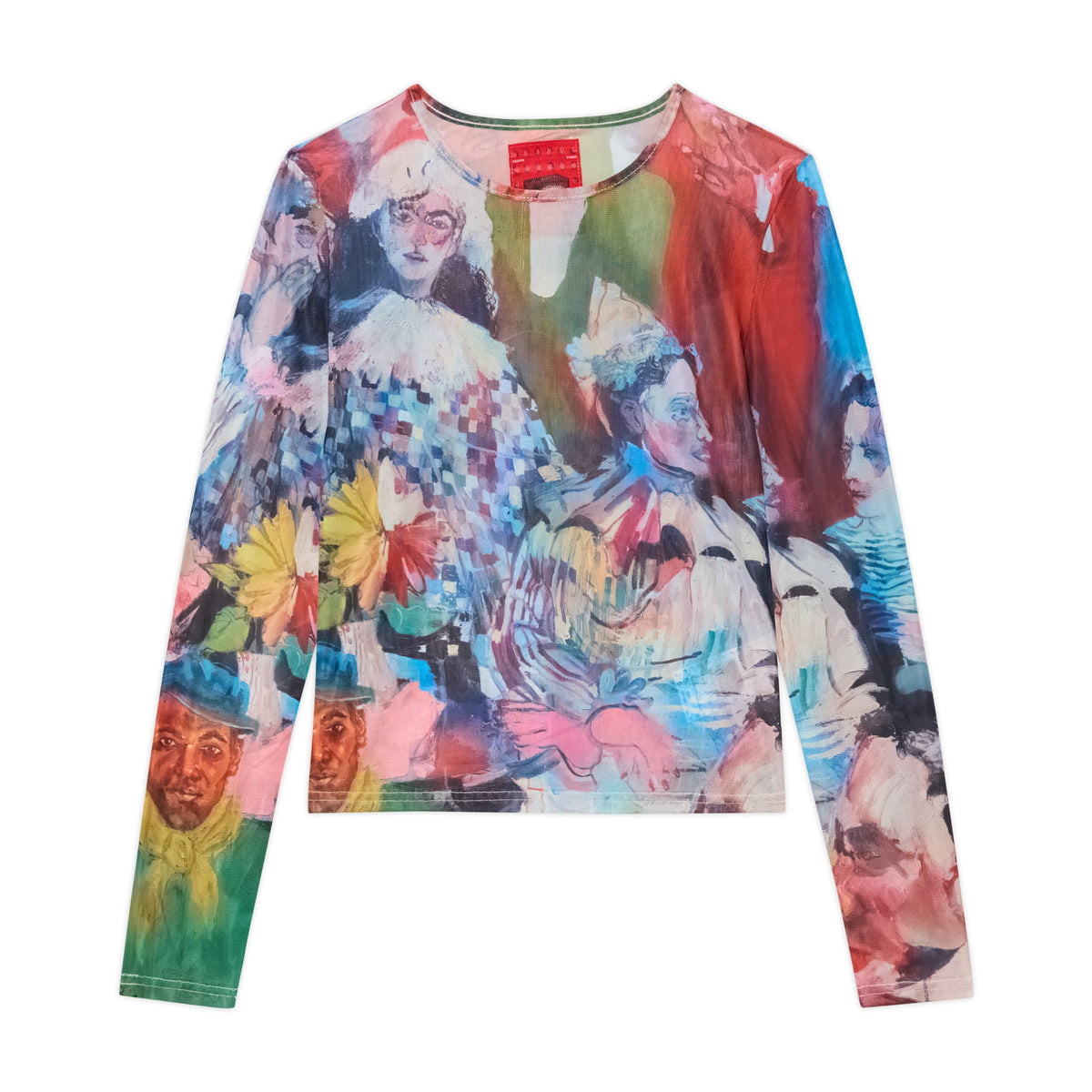 Café de la Printed Mesh Top [Multi]