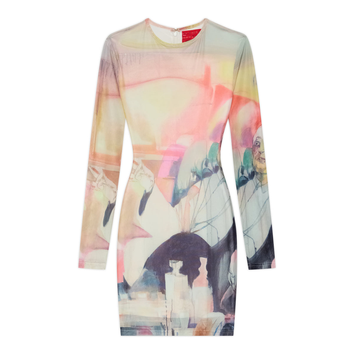 Whos There Printed Mesh Dress [Yellow]