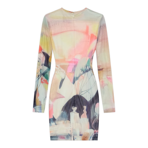 Whos There Printed Mesh Dress [Yellow]