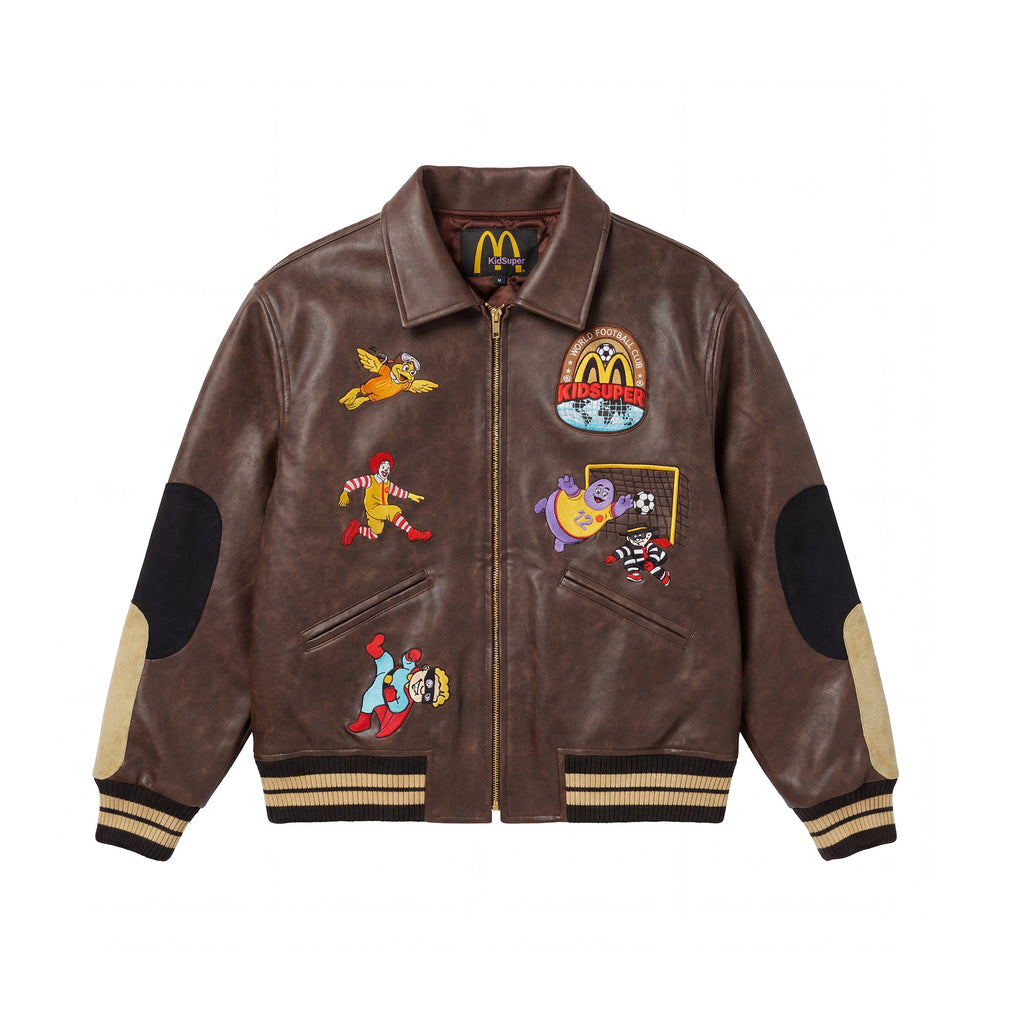 KidSuper X McDonald's Distressed Faux Leather Jacket