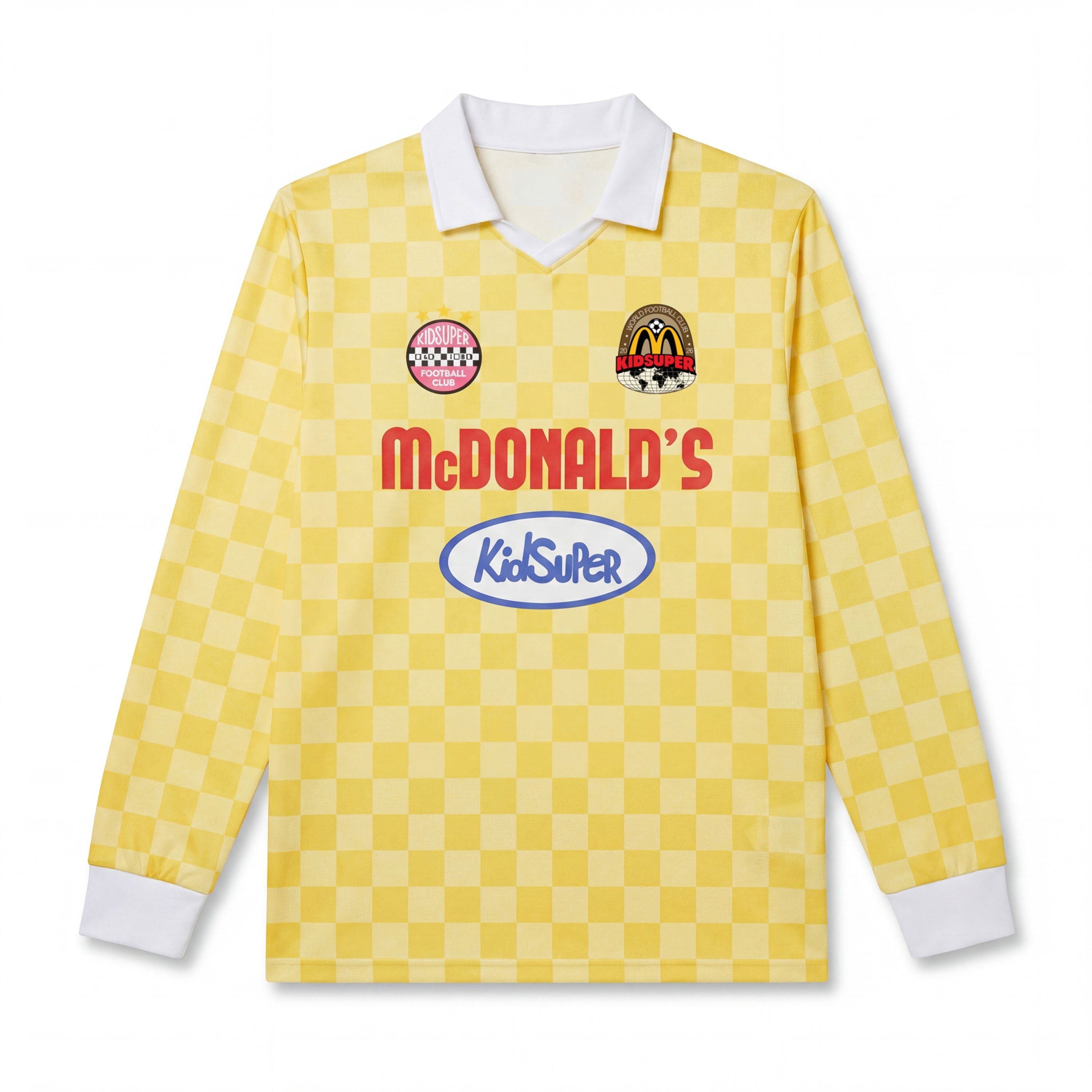KidSuper X McDonald's Longsleeve Checkered Soccer Jersey [Yellow]