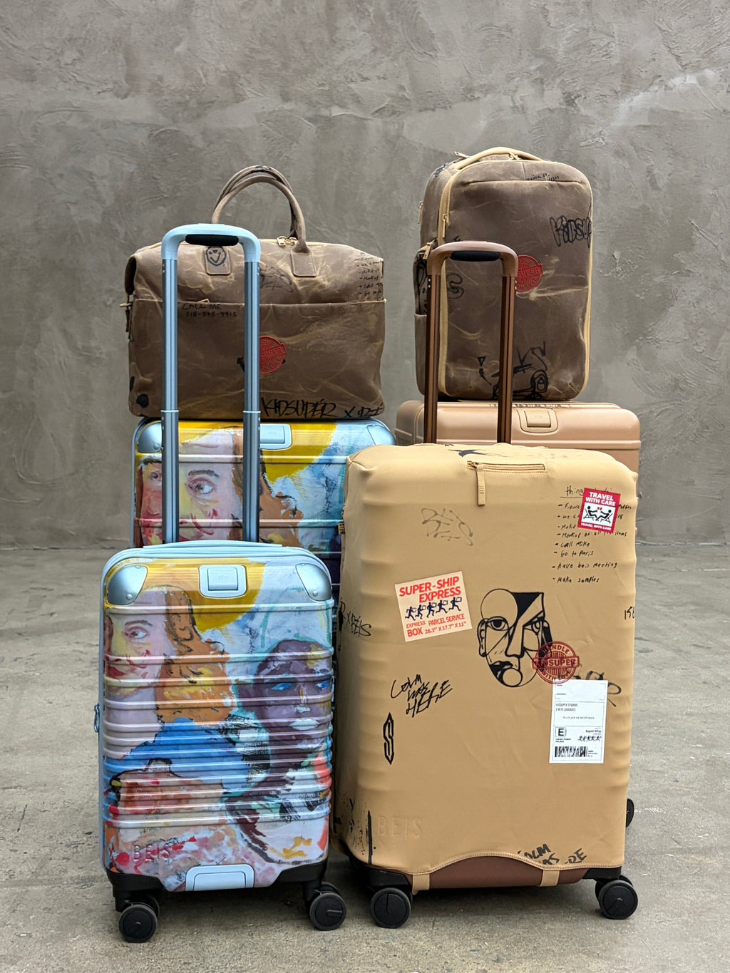 BÉIS x KidSuper The Hybrid Check-In Luggage Cover in Cargo