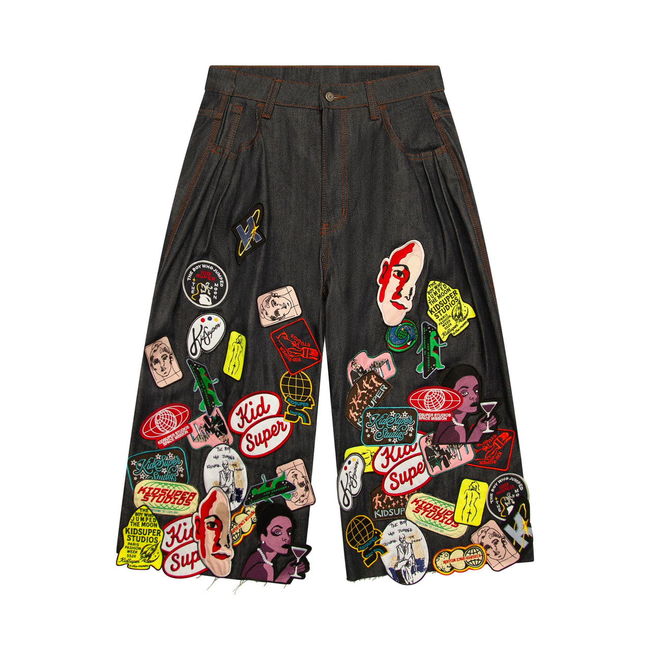 Super Long Patches Shorts [Raw Denim]