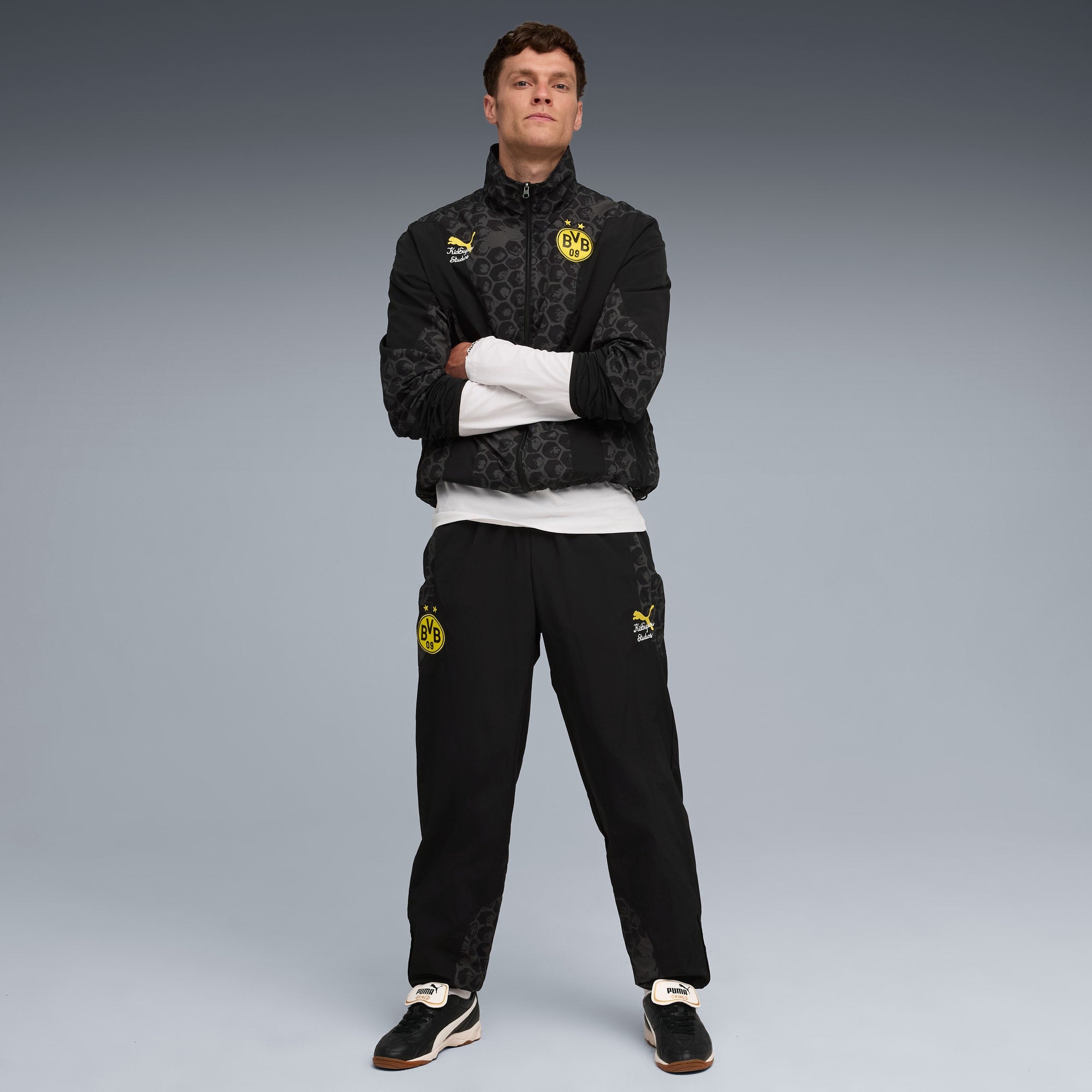 BVB Dortmund TRAVEL PANT [PUMA Black/Faster Yellow] - KidSuper