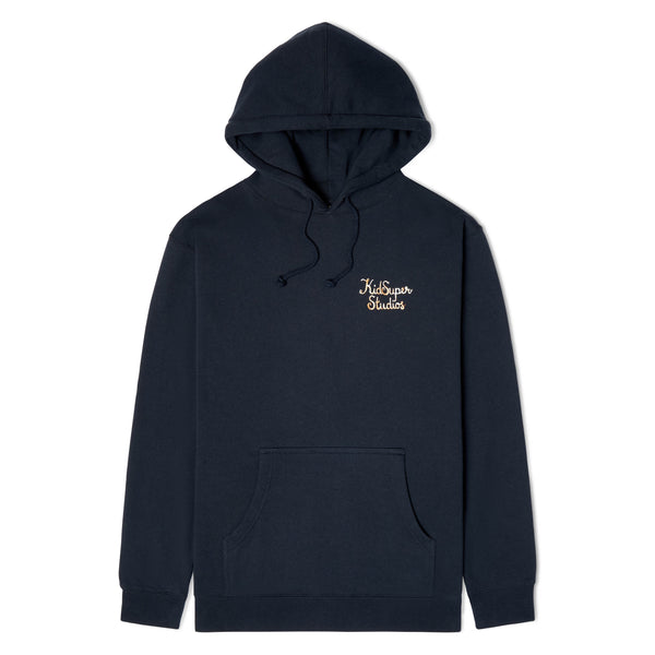Script Logo Hoodie [Navy] – KidSuper