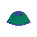 Running Man Crochet Hat [Green/Blue]