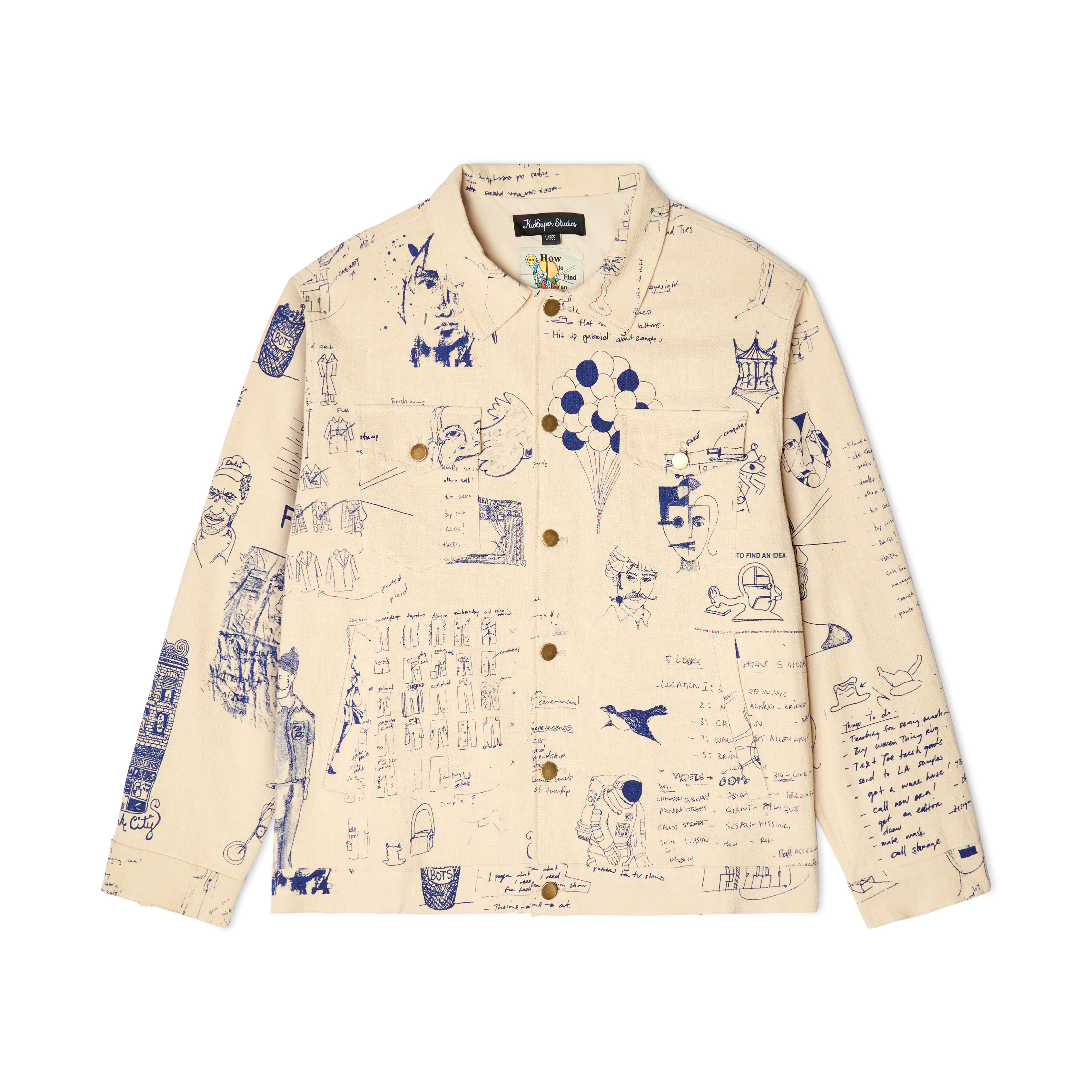 Doodles Linen Coat [Tan] - KidSuper