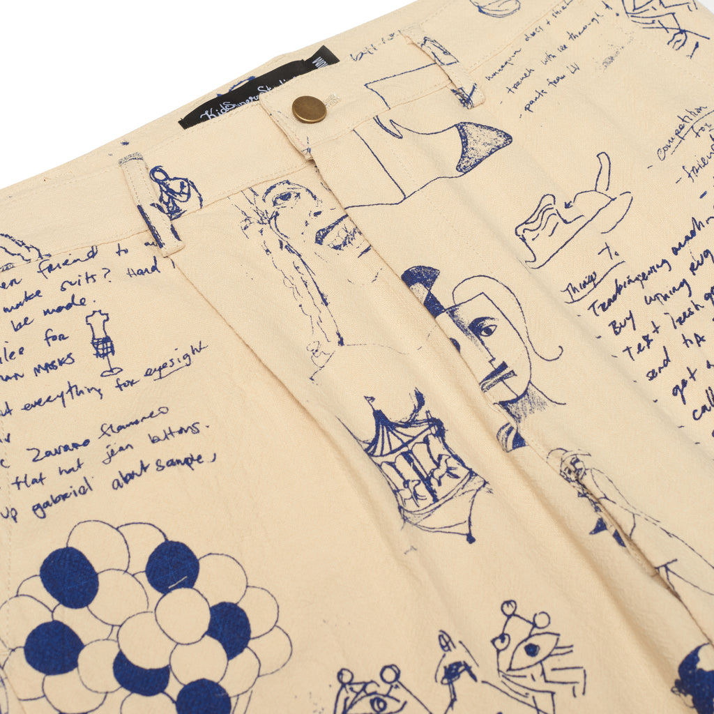 Doodles Linen Pants [Tan]