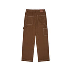 Messy stitched work pants [Brown]