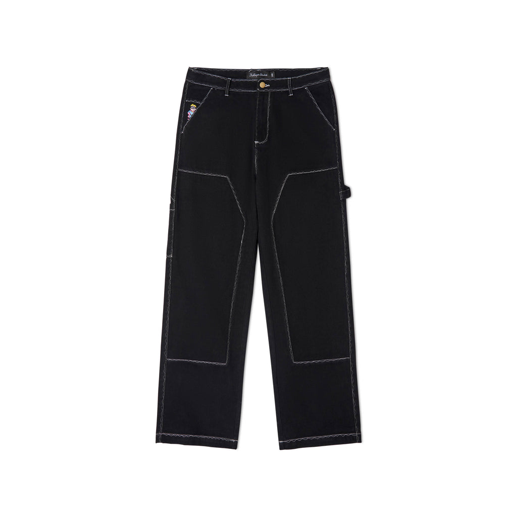 Messy Stitched Work Pants [Black]