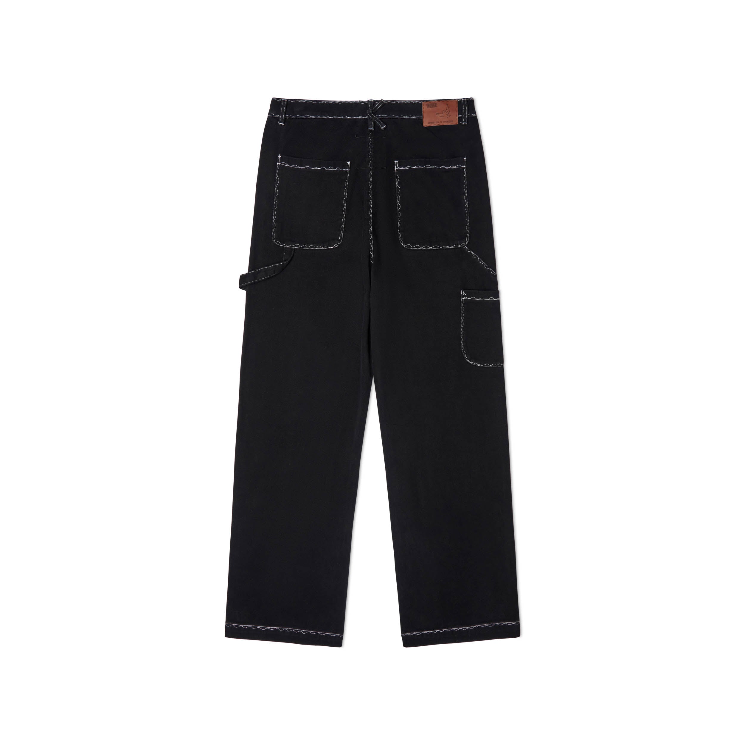 Messy Stitched Work Pants [Black]