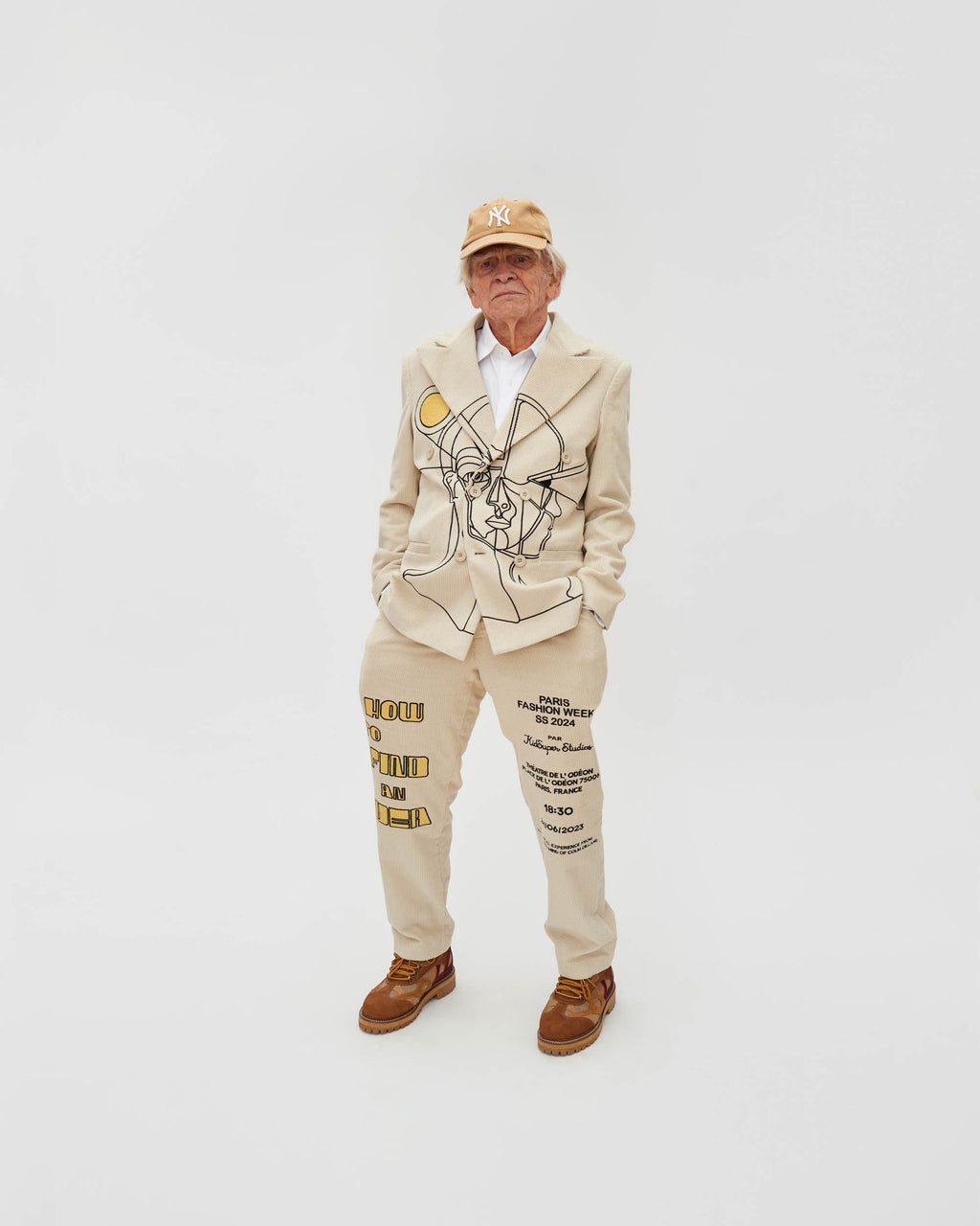 How to Find an Idea Poster Suit Top [Beige]